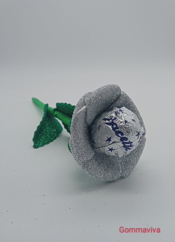 Fiore San Valentino Gomma Eva Argento 1