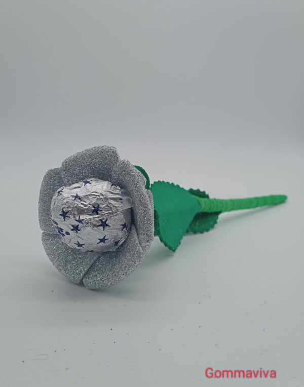 Fiore San Valentino Gomma Eva Argento 2